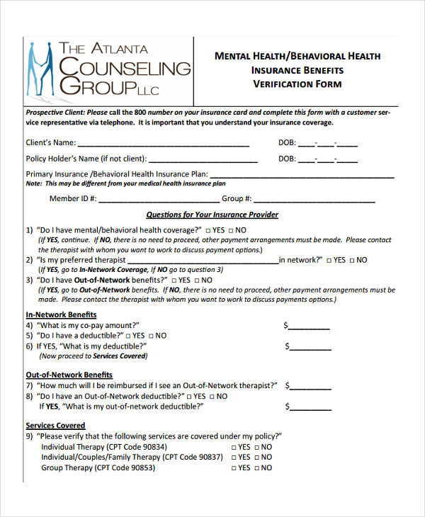 FREE 23+ Insurance Verification Forms in PDF MS Word