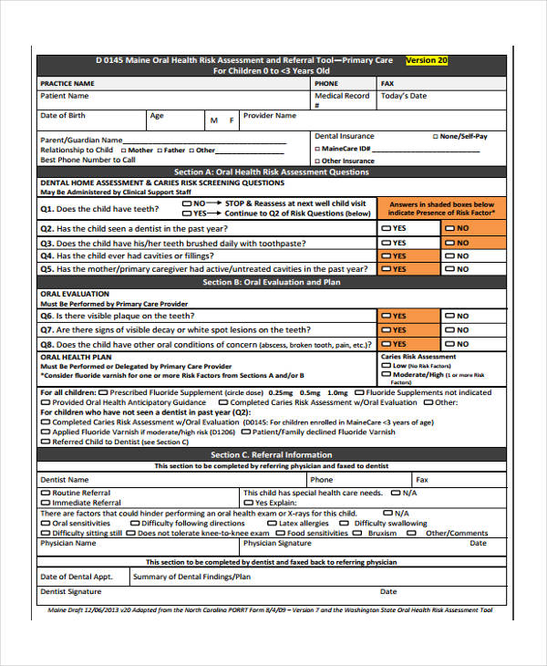 FREE 39+ Health Assessment Form Samples in PDF MS Word