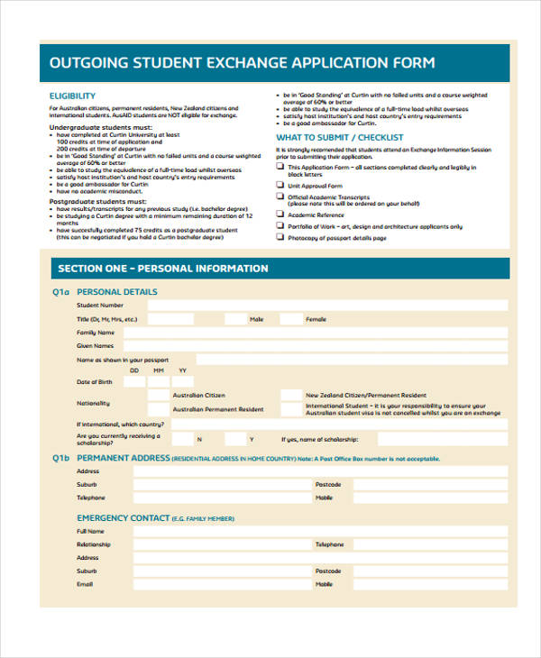 FREE 40+ Student Application Forms in PDF