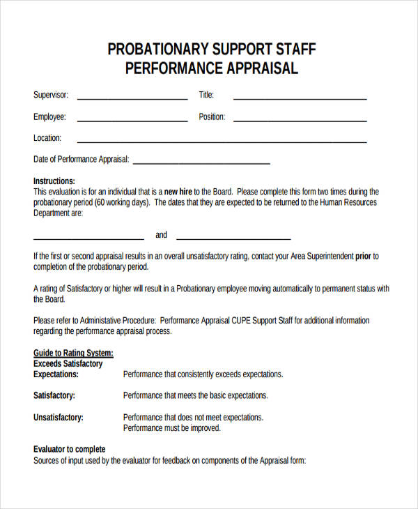 FREE 27+ Sample Performance Appraisal Forms in PDF