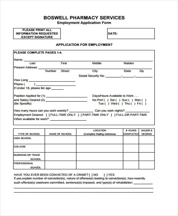 FREE 36+ Job Application Forms in PDF MS Word Excel