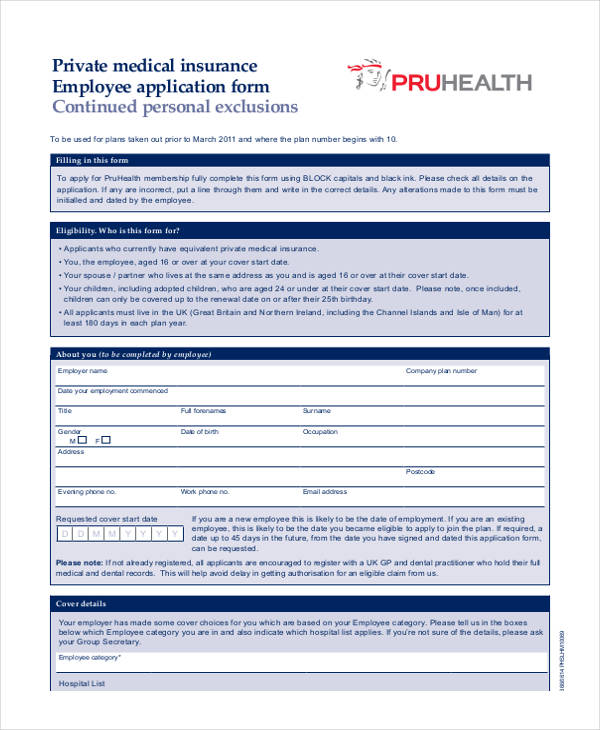 FREE 32+ Medical Application Forms in PDF