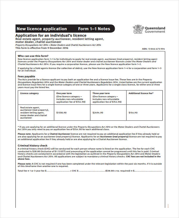 FREE 11+ Sample Real Estate Application Forms in PDF Excel MS Word