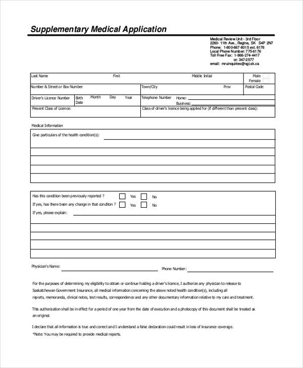 FREE 32+ Medical Application Forms in PDF