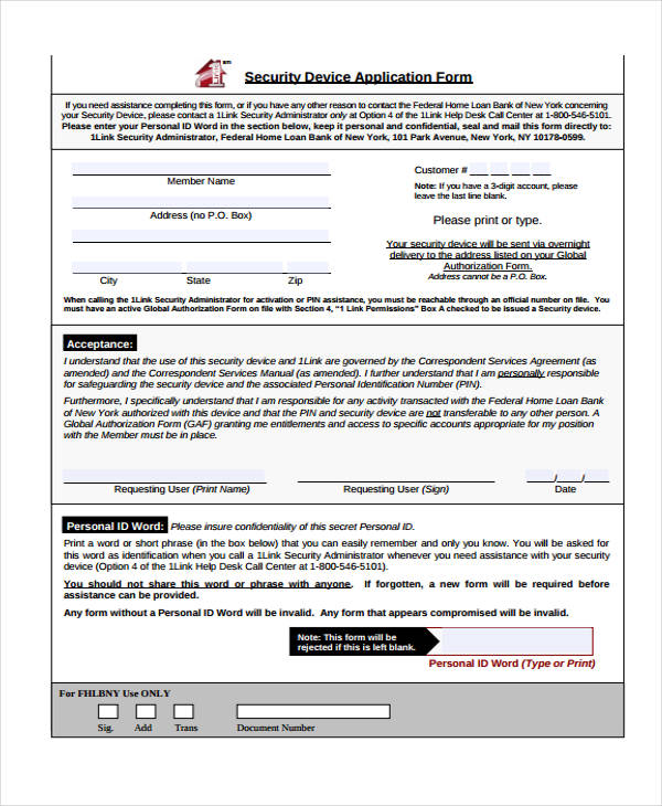 FREE 11+ Security Application Forms in PDF MS Word