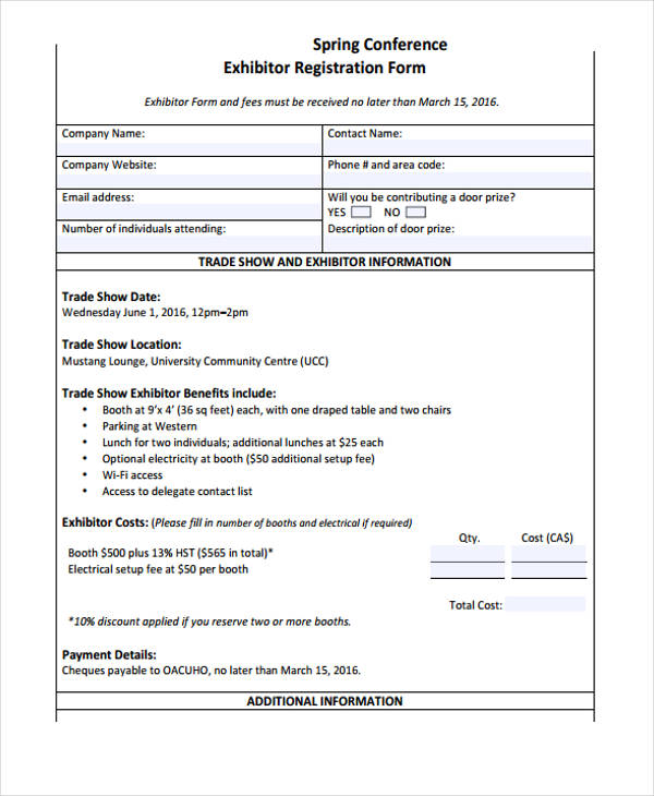 FREE 27+ Conference Registration Forms in PDF Excel MS Word