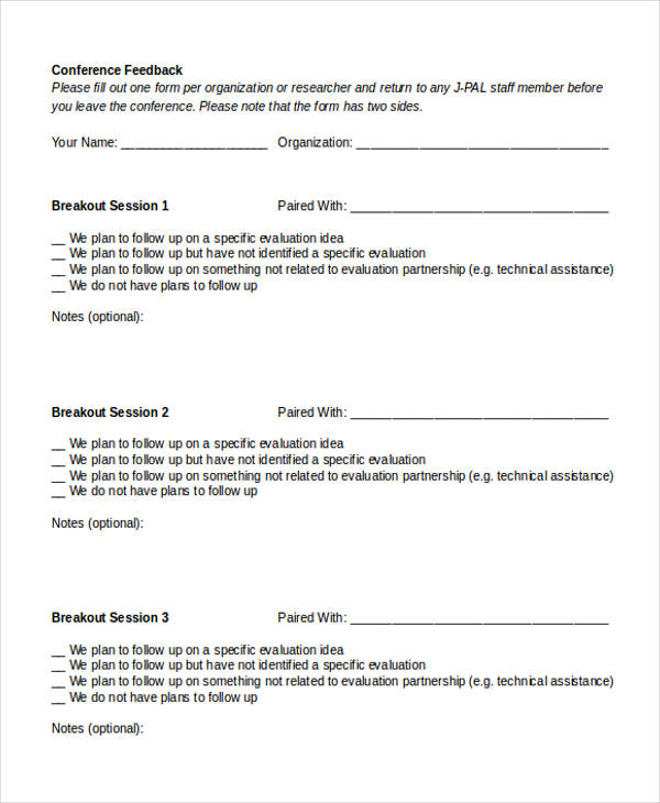 FREE 8+ Staff Feedback Forms in MS Word PDF