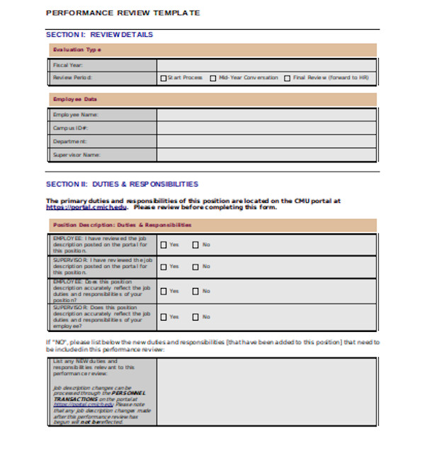 FREE 15+ Sample Employee Review Forms in PDF Excel Word