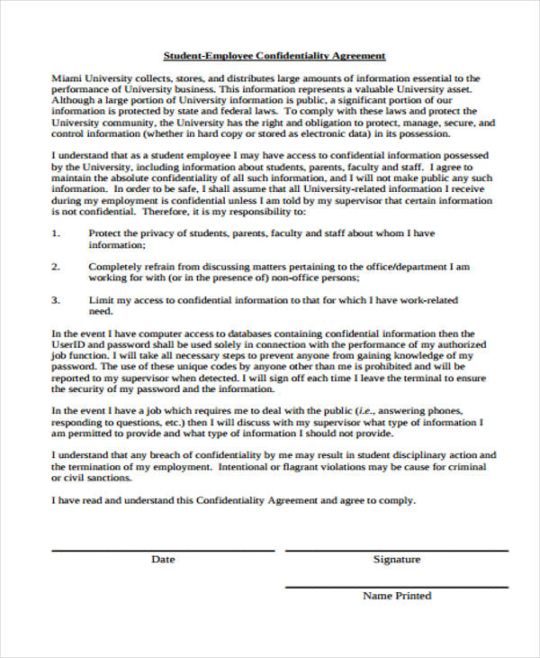 FREE 19+ Confidentiality Agreement Forms in PDF
