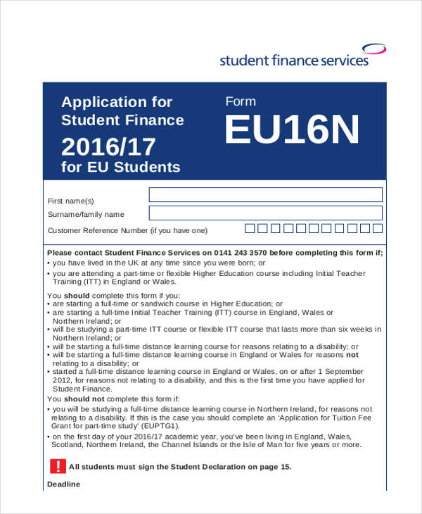 FREE 42+ Sample Student Application Forms in PDF MS Word Excel