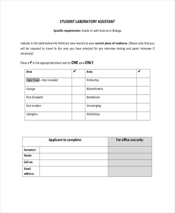 FREE 42+ Sample Student Application Forms in PDF MS Word Excel