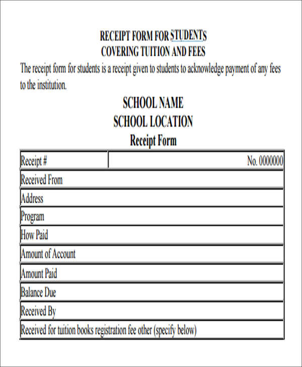 FREE 12+ Payment Receipt Forms in PDF Excel MS Word