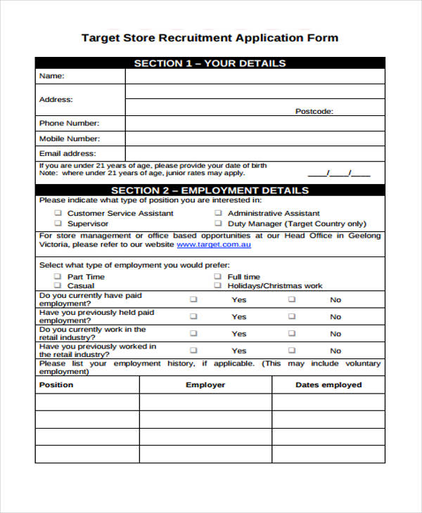 FREE 36+ Job Application Forms in PDF MS Word Excel
