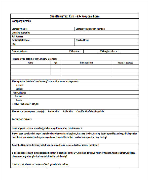 FREE 49+ Insurance Proposal Forms in PDF MS Word Excel