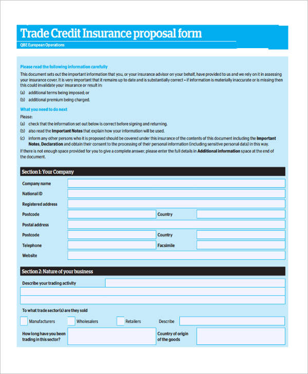 FREE 49+ Insurance Proposal Forms in PDF MS Word Excel