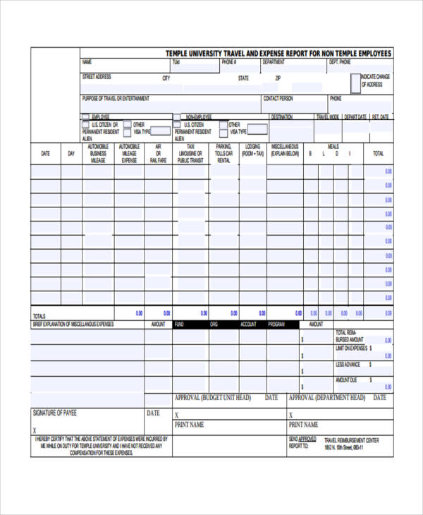 Wsib Travel Expense Form Printable