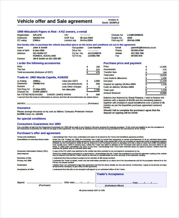 FREE 32+ Sales Agreement Forms in PDF