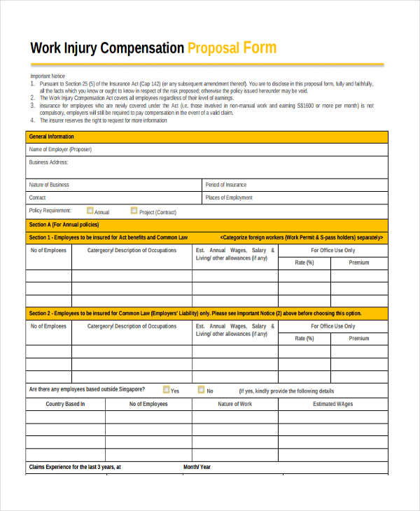 FREE 38+ Insurance Proposal Forms in PDF