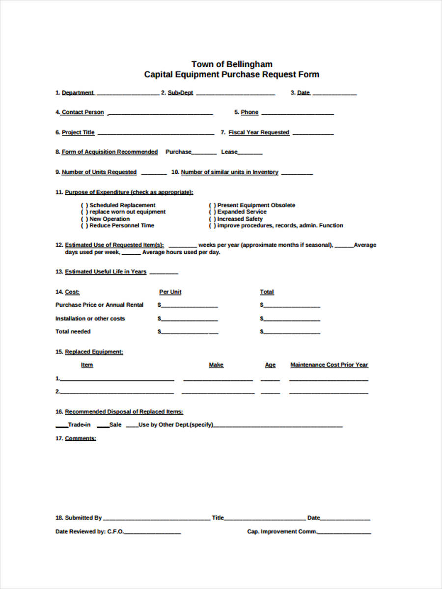 FREE 9+ Equipment Requisition Forms in PDF Ms Word Excel