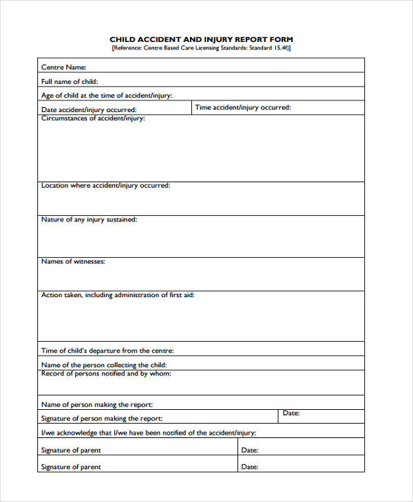 FREE 27+ Sample Accident Report Forms in PDF