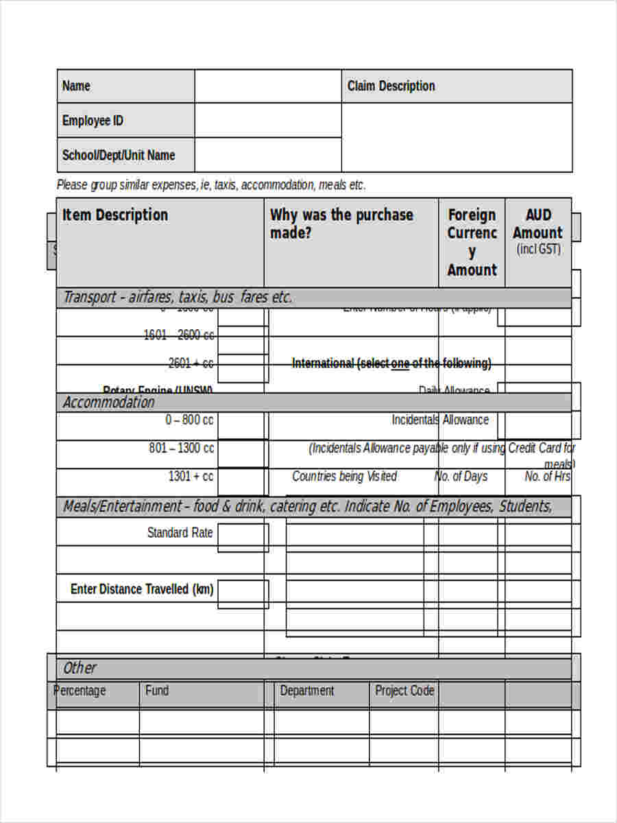 FREE 6+ Claim Reimbursement Forms in MS Word PDF Excel