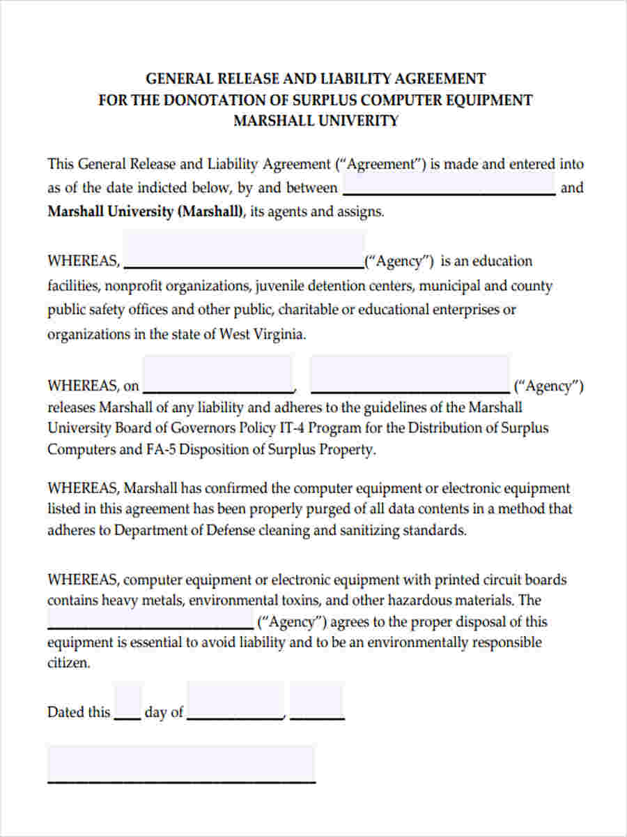 FREE 5+ Equipment Liability Form Samples in MS Word PDF