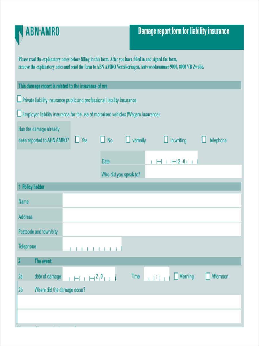 FREE 9+ Liability Insurance Forms in PDF MS Word
