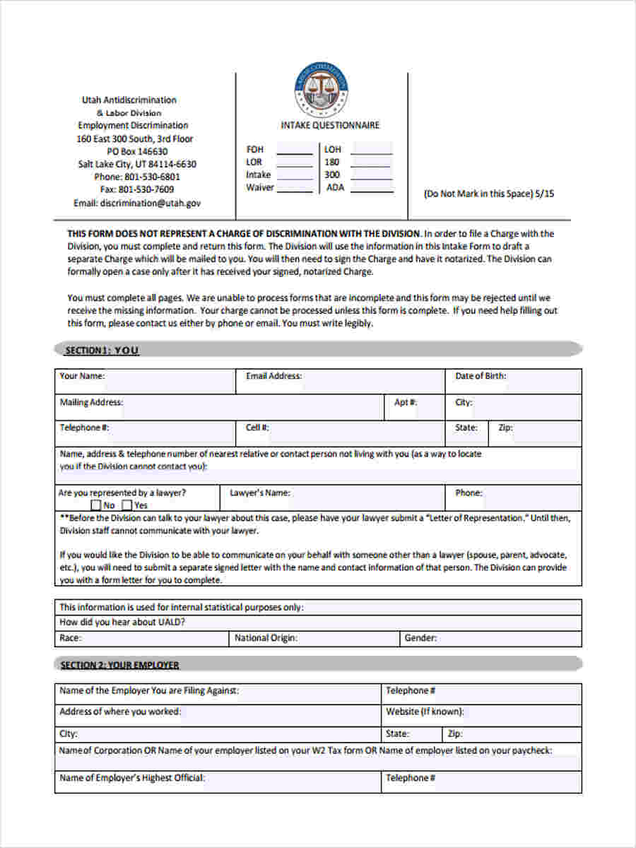 FREE 8+ Disability Questionnaire Forms in PDF