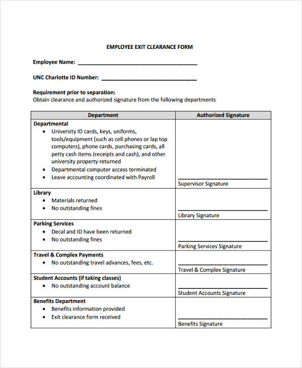 FREE 32+ Clearance Form Examples in PDF MS Word