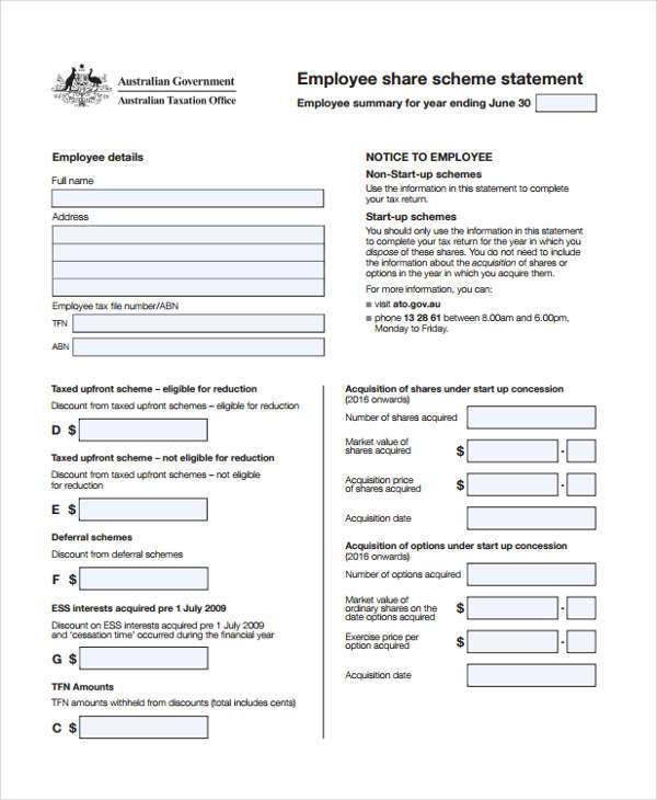 FREE 15+ Employee Statement Forms in PDF Ms Word