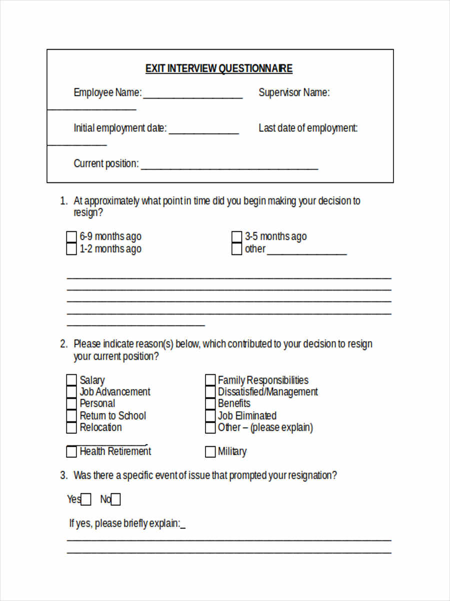 FREE 41+ Questionnaire Forms in PDF Ms Word Excel