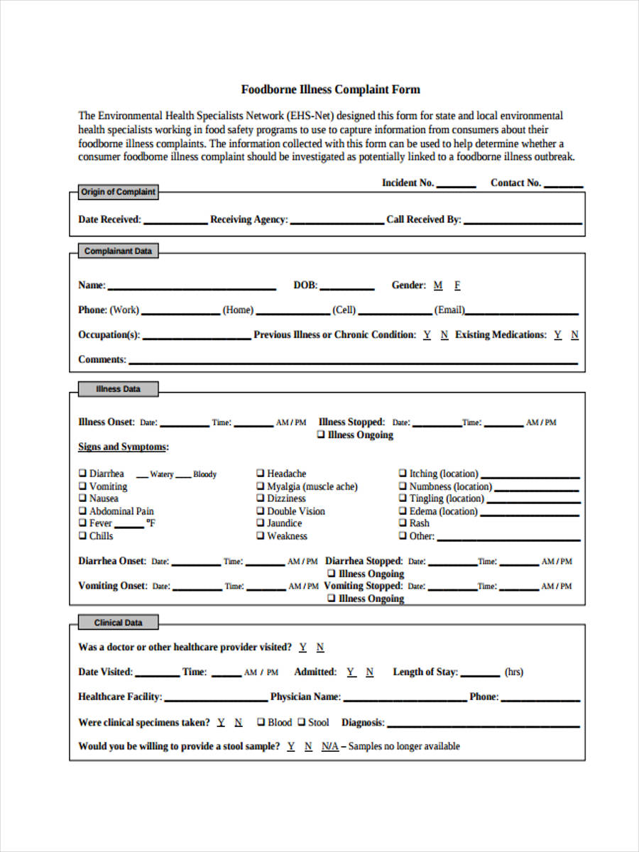 FREE 10+ Complaint Investigation Forms in PDF Ms Word