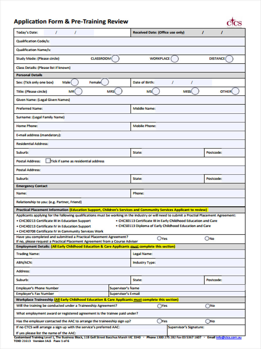 FREE 6+ Training Review Forms in PDF