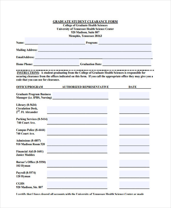 FREE 32+ Clearance Form Examples in PDF MS Word