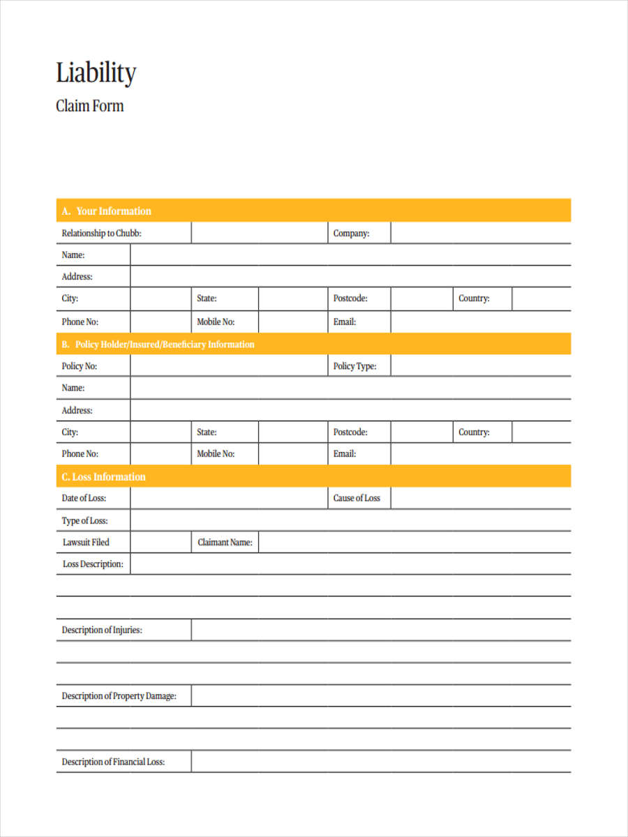 FREE 28+ Sample Liability Forms in PDF MS Word Excel