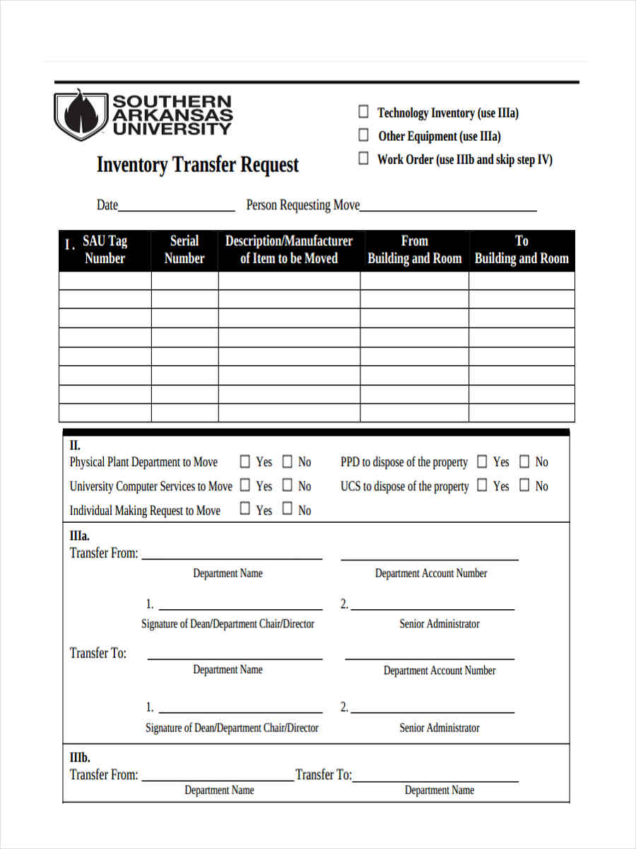 FREE 6+ Inventory Transfer Forms in PDF MS Word Excel