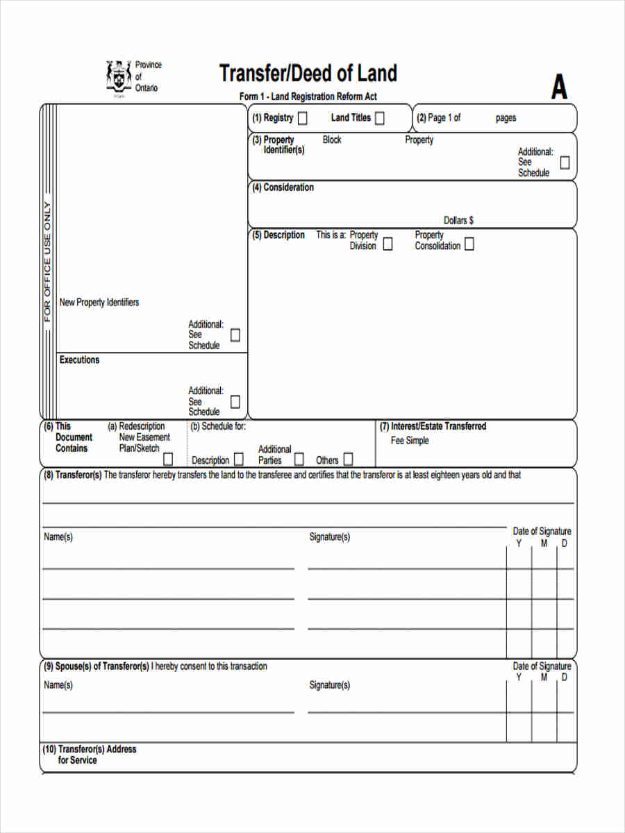 FREE 6+ Land Transfer Form Samples in PDF MS Word