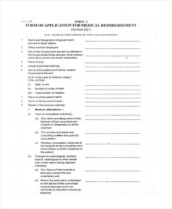 FREE 8+ Medical Reimbursement Forms in PDF