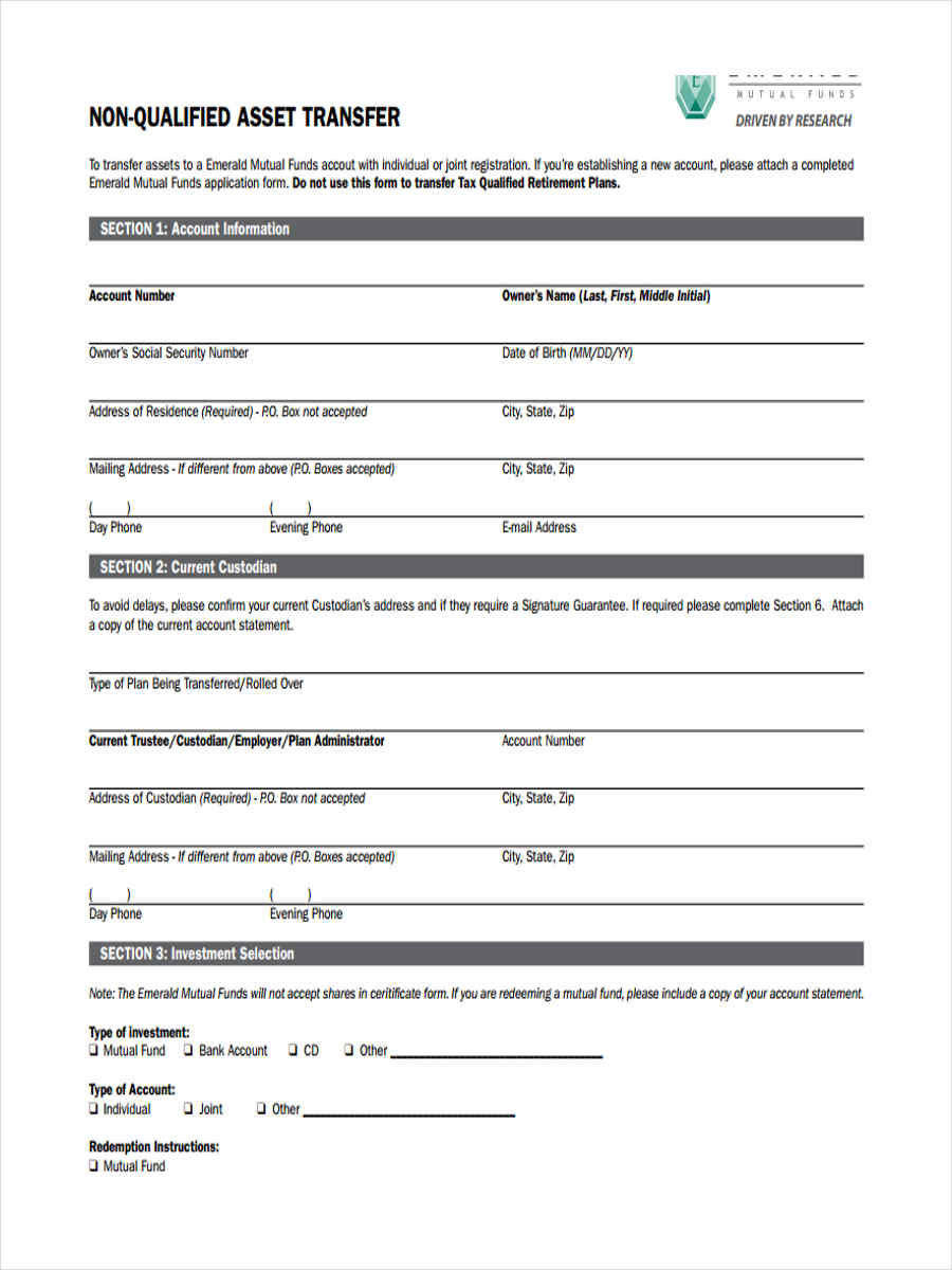 FREE 9+ Asset Transfer Forms in PDF Ms Word Excel