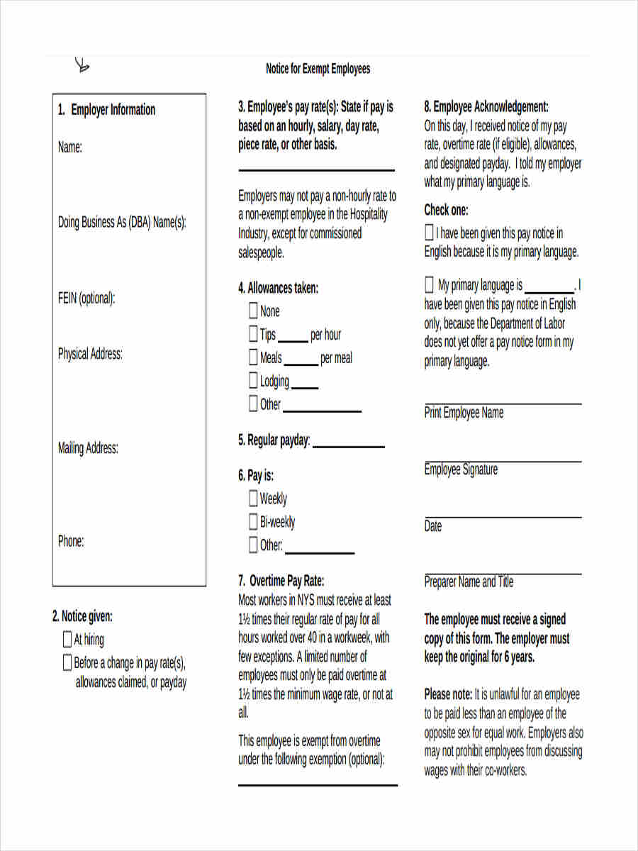 FREE 6+ Sample Notice of Exemption Forms in MS Word PDF Excel