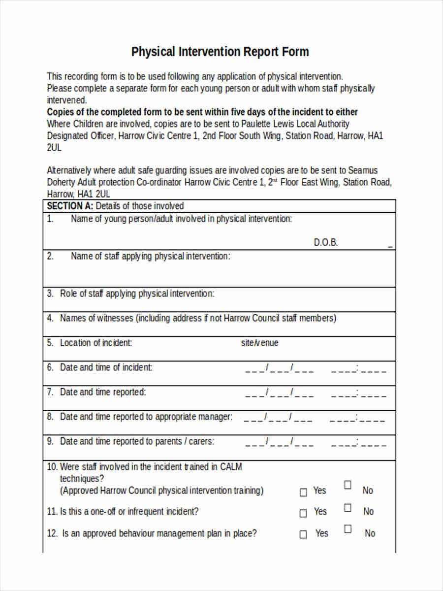 FREE 7+ Physical Report Forms in PDF Ms Word