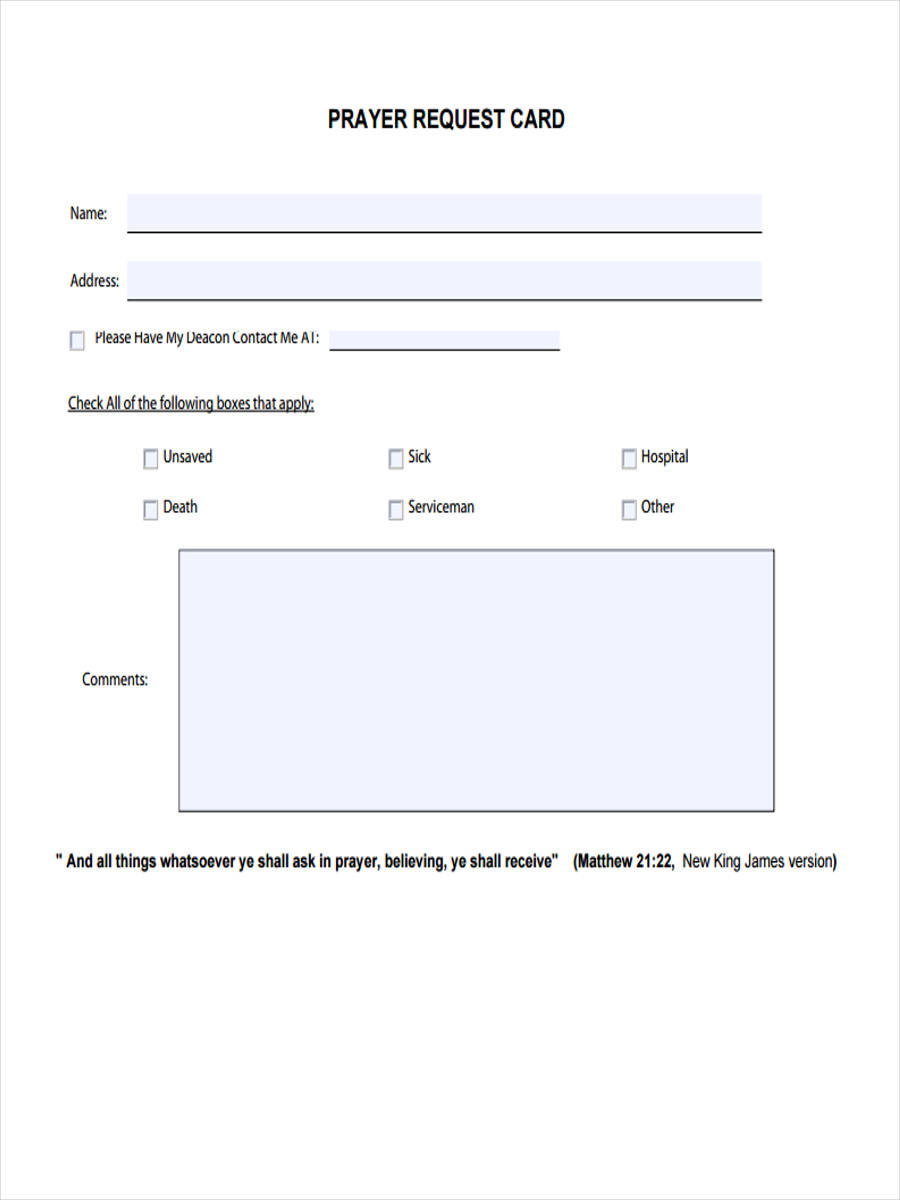 FREE 9+ Prayer Request Forms in PDF