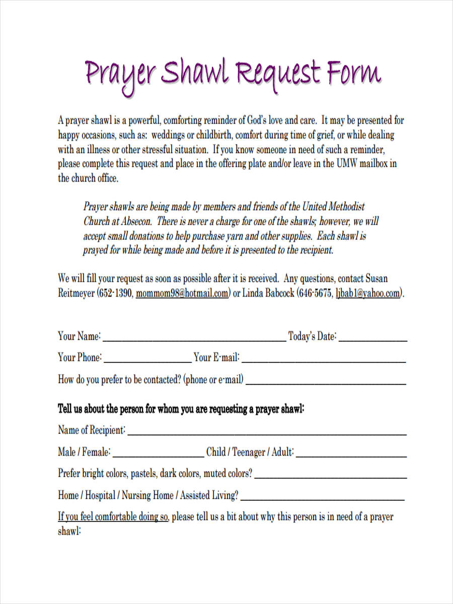 FREE 9+ Prayer Request Forms in PDF