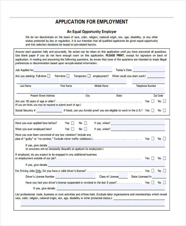 FREE 7+ Pre Employment Physical Forms in PDF