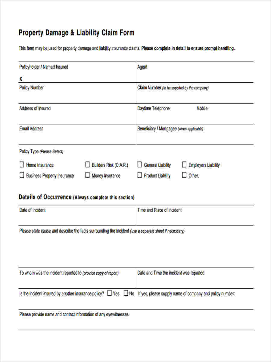 FREE 10+ Liability Claim Forms in PDF Ms Word