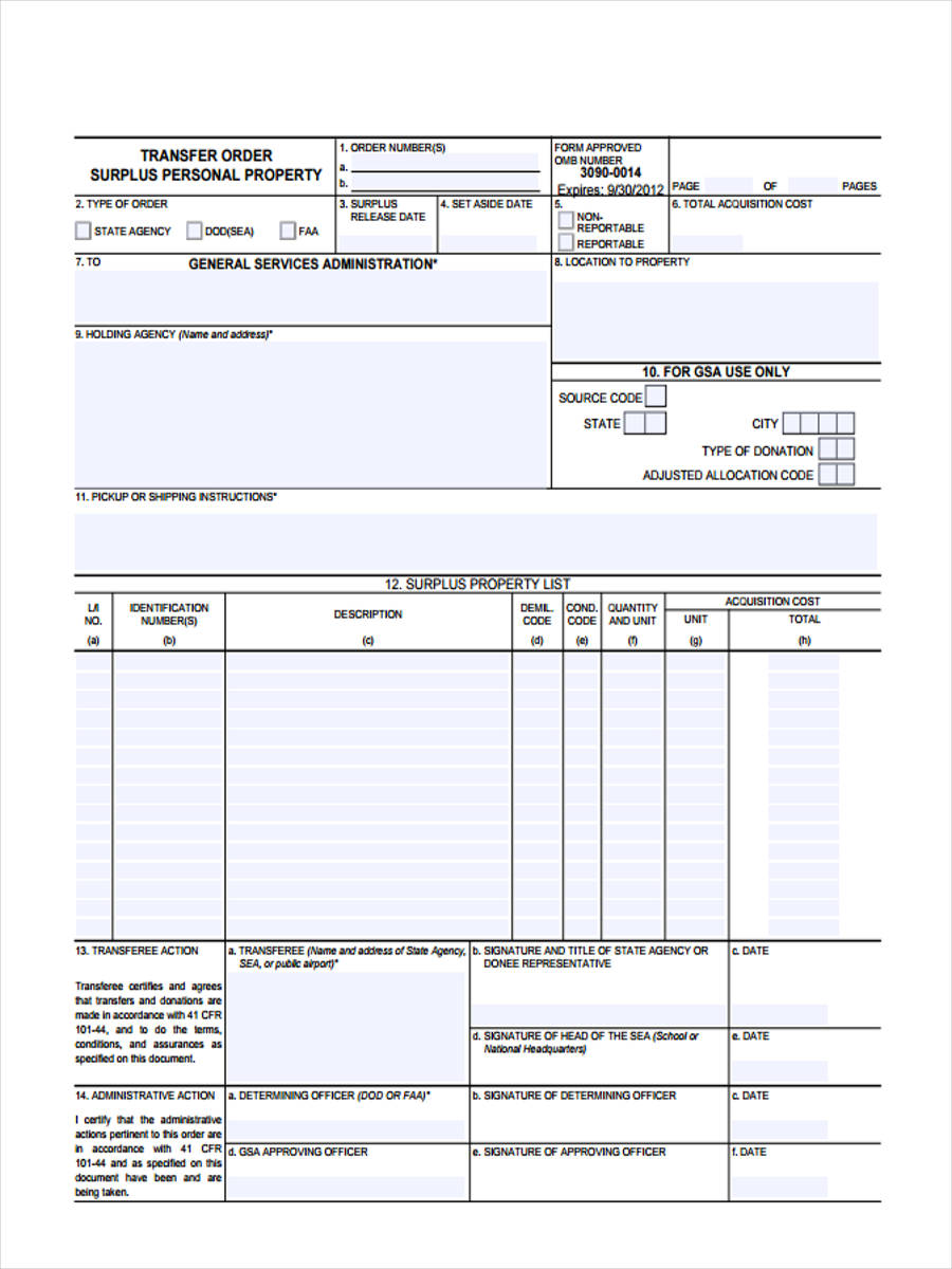 FREE 10+ Property Transfer Forms in PDF Ms Word Excel