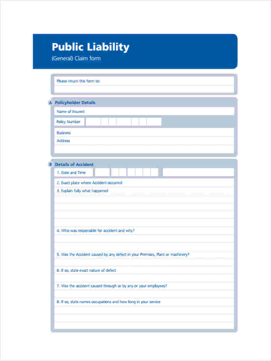 FREE 10+ Liability Claim Forms in PDF Ms Word