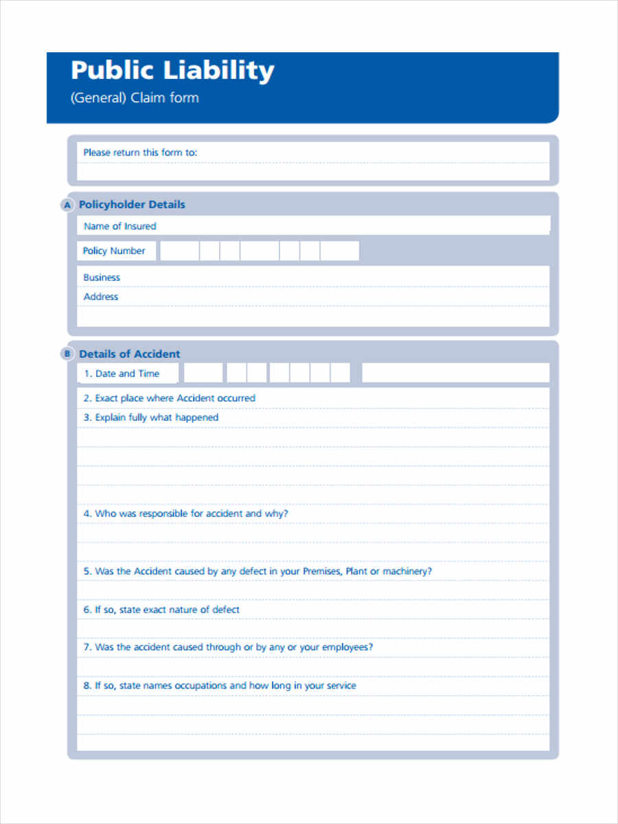 FREE 6+ Public Liability Forms in MS Word PDF