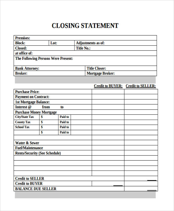 FREE 6+ Sample Real Estate Statement Forms in PDF