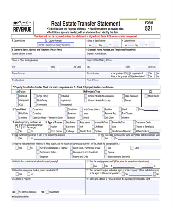 FREE 6+ Sample Real Estate Statement Forms in PDF